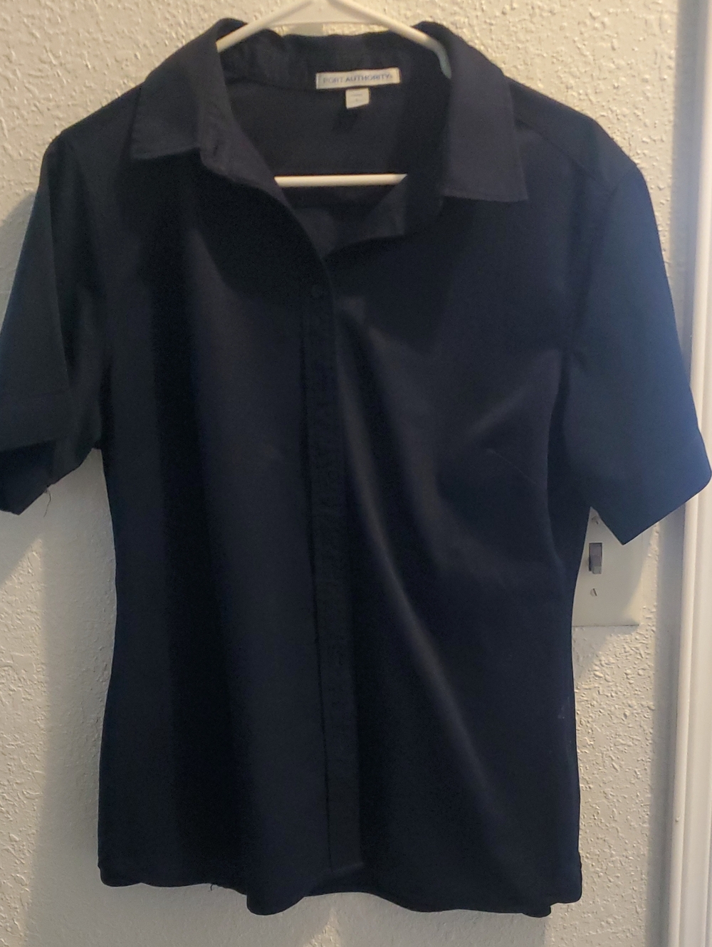Port Authority Navy Short-Sleeve Button-Down Shirt